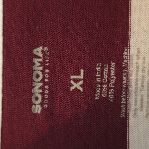 SONOMA BRAND BOYS BURGUNDY AND IVORY STRIPED RUGBY POLO SHIRT SIZE XL - Picture 4 of 13
